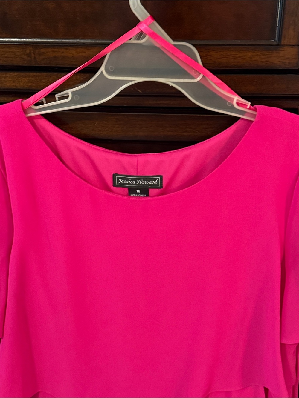 Hot Pink Layered Ruffle Dress - Picture 2 of 5